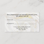 Carte De Référencement Marbre minimaliste moderne (Dos)