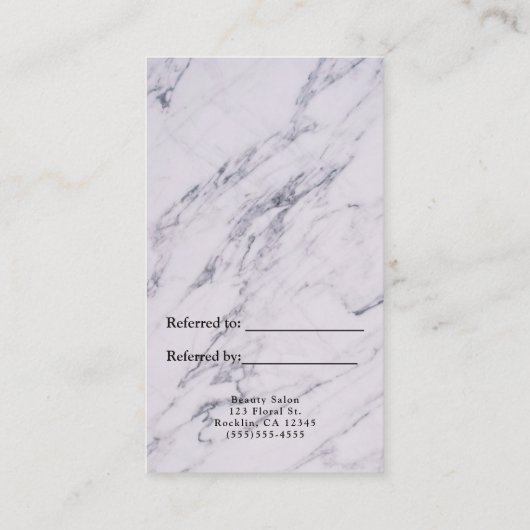Carte De Référencement Marbre moderne tendance Elégant Glam Référer un am (Dos)