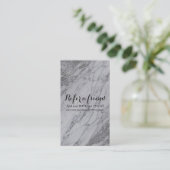 Carte De Référencement Marbre moderne tendance Silver Glam Référer un ami (Debout devant)