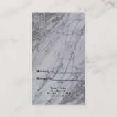 Carte De Référencement Marbre moderne tendance Silver Glam Référer un ami (Dos)