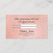 Carte De Référencement Marbre rose et or moderne recommander un ami (Dos)