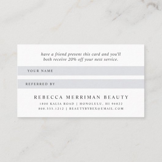 Carte De Référencement Marbre & Rose Gold Lashes & Brows Beauté (Dos)