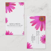 Carte De Référencement Marguerites roses Floral Daisy Élégant Référez un (Devant / Derrière)
