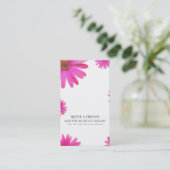 Carte De Référencement Marguerites roses Floral Daisy Élégant Référez un (Debout devant)