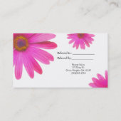 Carte De Référencement Marguerites roses Floral Daisy Élégant Référez un (Dos)