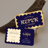 Carte De Référencement Marine & Gold Elegant Consulter un salon de beauté