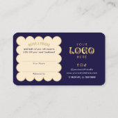 Carte De Référencement Marine & Gold Elegant Consulter un salon de beauté (Dos)