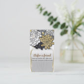 Carte De Référencement Mason Jar Flowers Rustic Grey Gold Référer un ami (Debout devant)