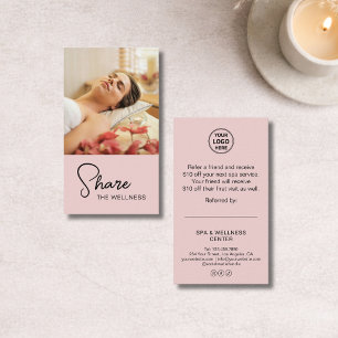 Carte De Référencement Massage Bien-être Spa Moderne Rose