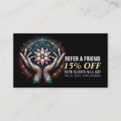 Carte De Référencement Massage Thérapie Guérison Mains Énergie Spa Bien-ê (Devant)