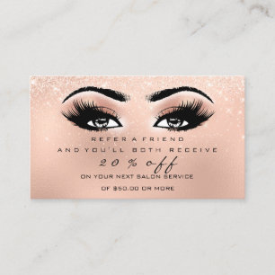 Carte De Référencement Mèches de pêche de rose d'étincelle de maquilla