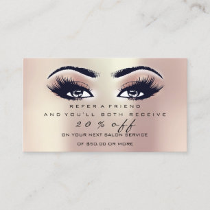 Carte De Référencement Mèches de pêche de rose rose de maquillage de