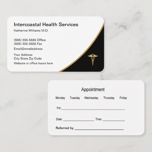 Carte De Référencement Médecin simple chic bureau (Devant / Derrière)