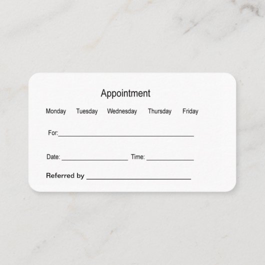 Carte De Référencement Médecin simple chic bureau (Dos)