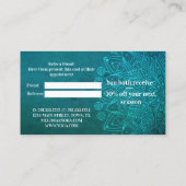 Carte De Référencement Méditation de Yoga bleu Mandala Référer un ami (Dos)