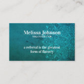 Carte De Référencement Méditation de Yoga bleu Mandala Référer un ami (Devant)