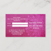 Carte De Référencement Méditation de Yoga rose Mandala Référer un ami (Dos)