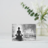 Carte De Référencement Méditation Yoga Instructeur Lotus Pose Peinture à (Debout devant)