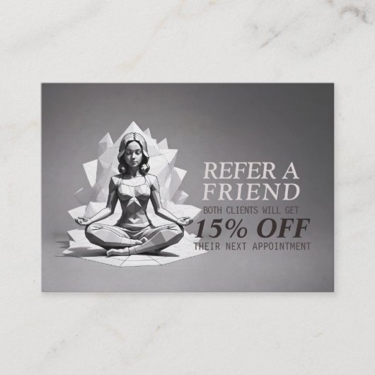 Carte De Référencement Méditation Yoga Instructeur Reiki Master Low Poly (Devant)