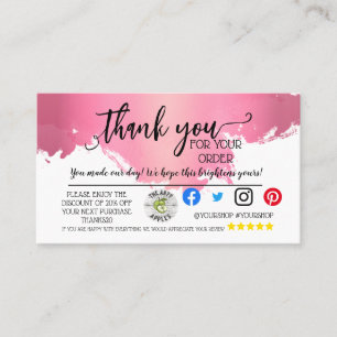 Carte De Référencement Merci d'affaires Insérer un emballage moderne de c