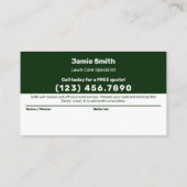 Carte De Référencement Merci du service d'entretien de pelouse d'image pe (Dos)