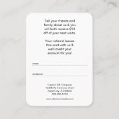 Carte De Référencement merci légers se réfèrent un programme d'ami (Dos)
