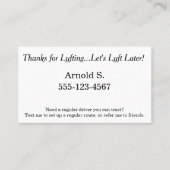 Carte De Référencement Merci pour Lyfting. Laissez-nous Lyft plus tard ! (Devant)