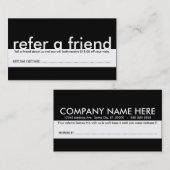 Carte De Référencement mini référez-vous un ami (Devant / Derrière)