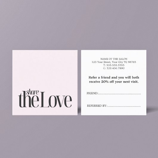 Carte De Référencement Minimal Cool Rose Bold Beauté