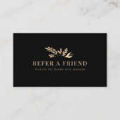 Carte De Référencement Minimal Floral Black Botanical  (Devant)