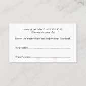 Carte De Référencement Minimalist Black White Bold Salon (Dos)