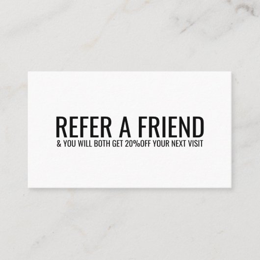 Carte De Référencement Minimalist Black White Bold Salon (Devant)