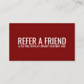 Carte De Référencement Minimalist Red White Bold Salon (Devant)