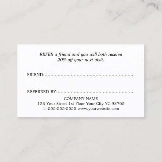Carte De Référencement Minimalist Simple Elegant Red and White (Dos)
