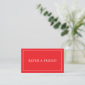 Carte De Référencement Minimalist Simple Elegant Red and White (Debout devant)