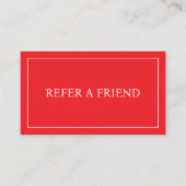 Carte De Référencement Minimalist Simple Elegant Red and White (Devant)