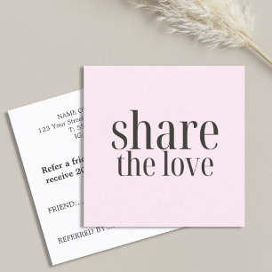 Carte De Référencement Minimaliste Élégant Pale Rose Bold Beauté Salon