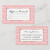 CARTE DE RÉFÉRENCEMENT MODÈLE (Devant / Derrière)