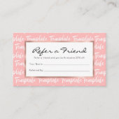 CARTE DE RÉFÉRENCEMENT MODÈLE (Devant)