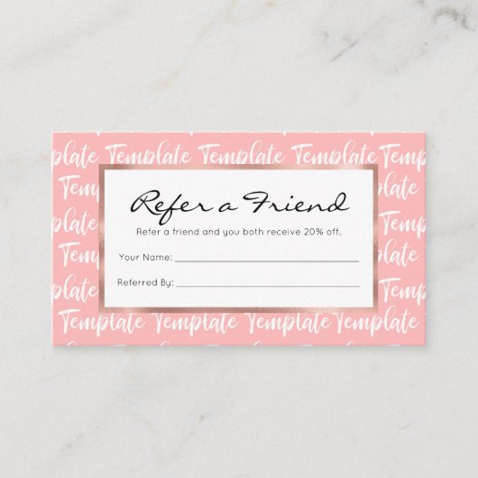 CARTE DE RÉFÉRENCEMENT MODÈLE (Devant)