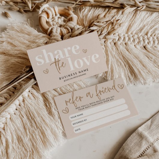 Carte De Référencement Modern Boho Refer A Friend Discount Coupon Card