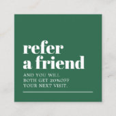 Carte De Référencement Modern Bold Green White Beauty Salon (Devant)