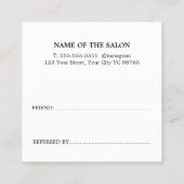 Carte De Référencement Modern Bold Green White Beauty Salon (Dos)