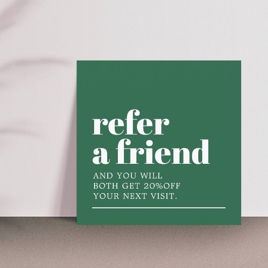 Carte De Référencement Modern Bold Green White Beauty Salon