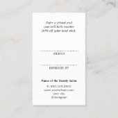 Carte De Référencement Modern Cool Beige Stripes Black Bold Salon (Dos)