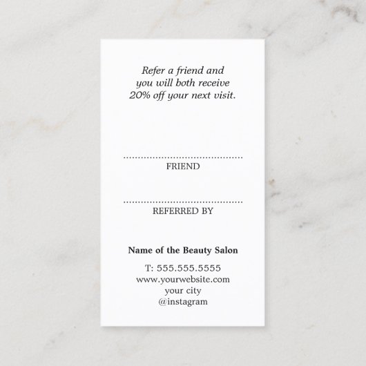 Carte De Référencement Modern Cool Printed Kraft Bold Salon (Dos)