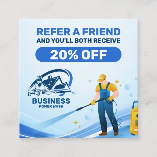 Carte De Référencement Modern Pressure Washing Power Wash House Cleaning (Devant)