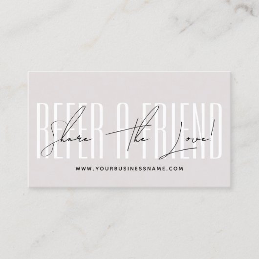 Carte De Référencement Modern script typography share the love (Devant)