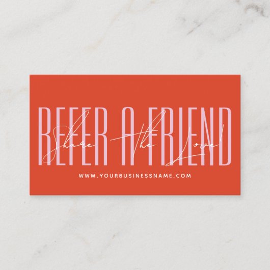 Carte De Référencement Modern script typography share the love (Devant)