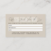 Carte De Référencement Modern script typography share the love (Dos)